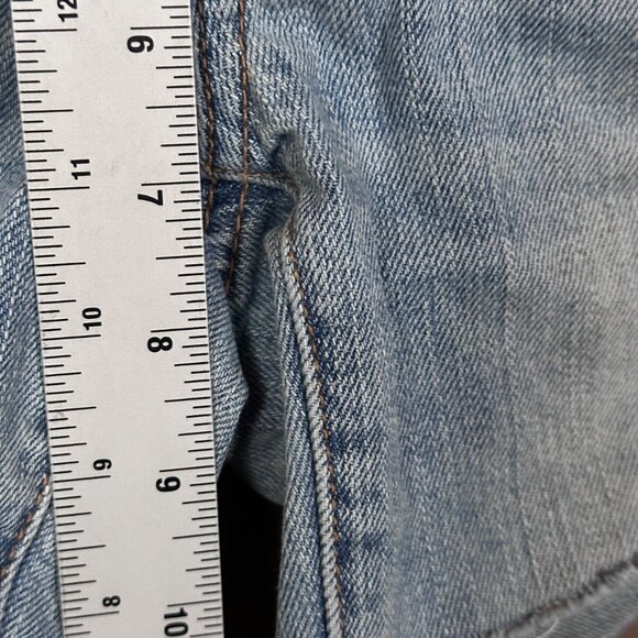 American Eagle Jean Shorts 2 Womens Blue Light Wash Denim Cut Off Mini - Picture 4 of 7